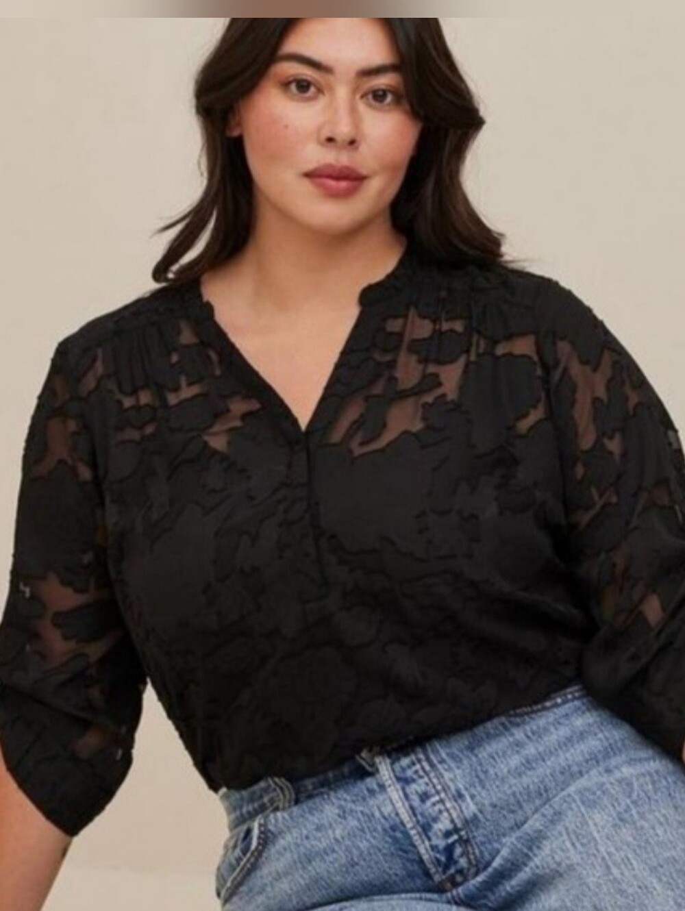 Torrid Black Sheer Harper Chiffon Pull Over. Never Worn. No Tags. Size 1xl